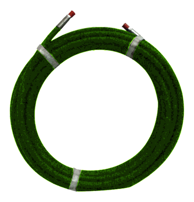 1/2“（13mm）15k橡胶鞭软管 -  6'（1.8米），1/2”NPT结束