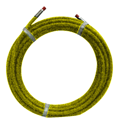 1/2“（13mm）10k橡胶鞭软管 -  6'（1.8米），1/2”NPT结束