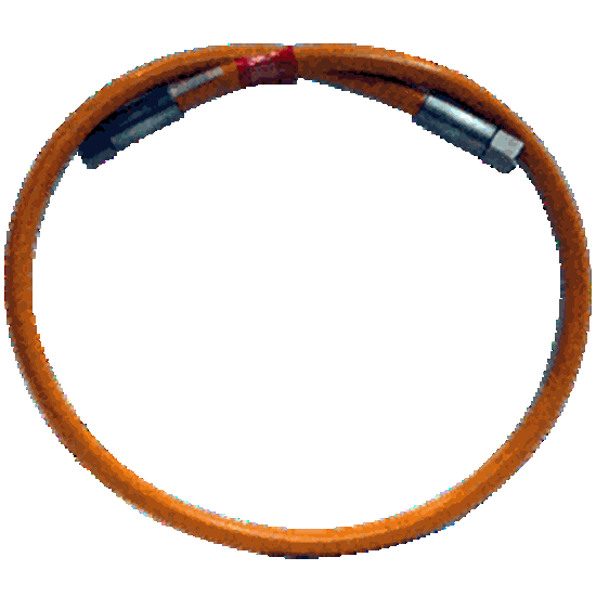 3/16“（5mm）40k热塑性鞭软管 -  6'（1.8米），9/16”型末端